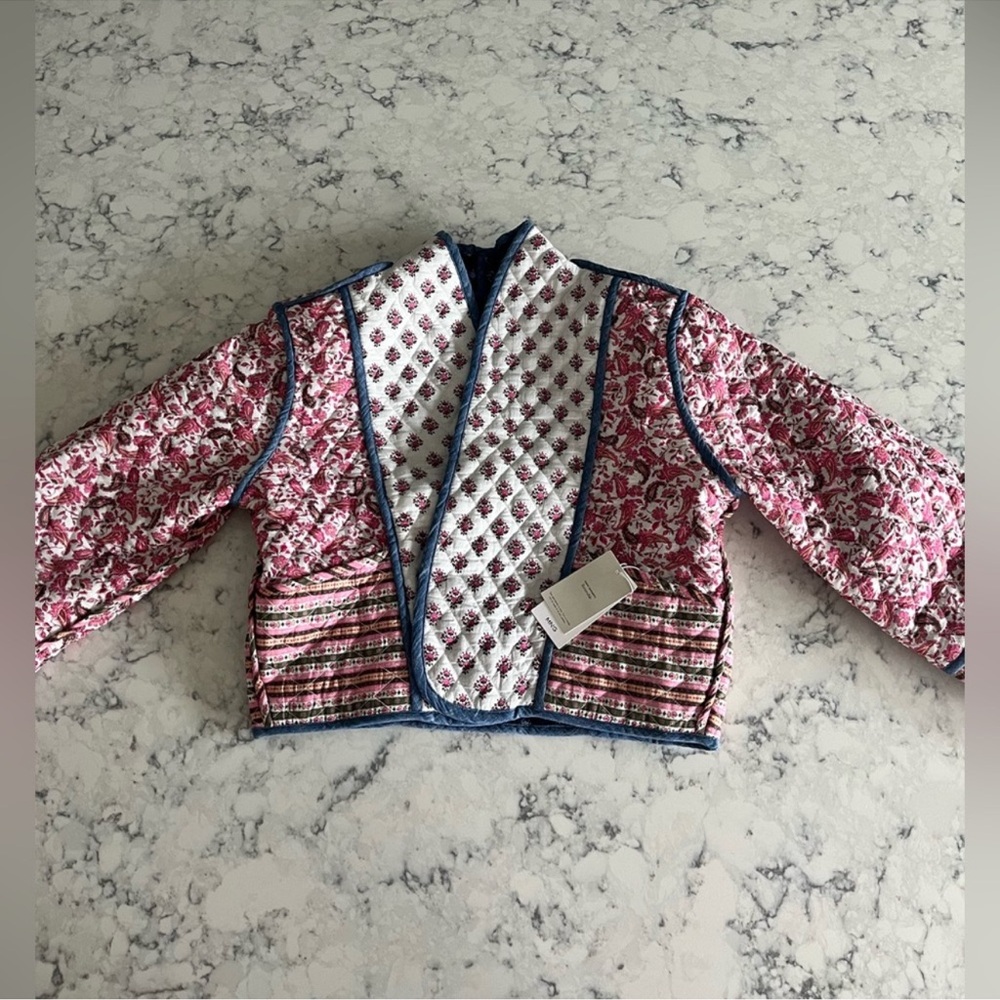 Mango Pink and White Floral Bomber Jacket - Picture 5 of 6